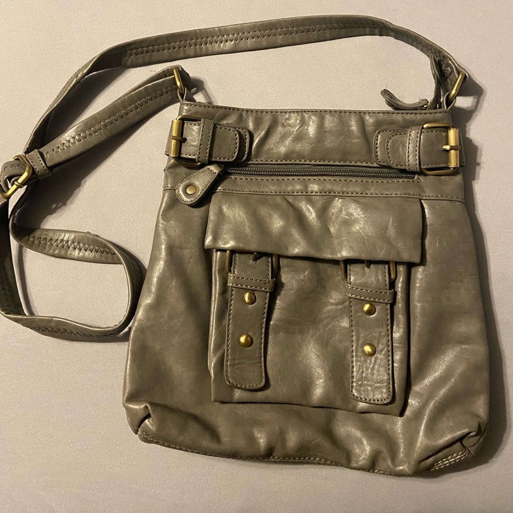 Gray crossbody